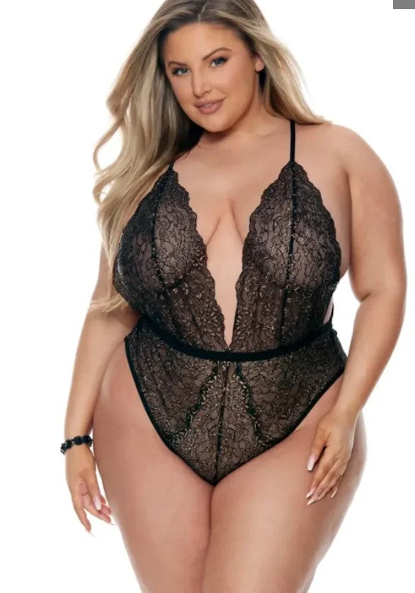 Embellished Plunging Teddy