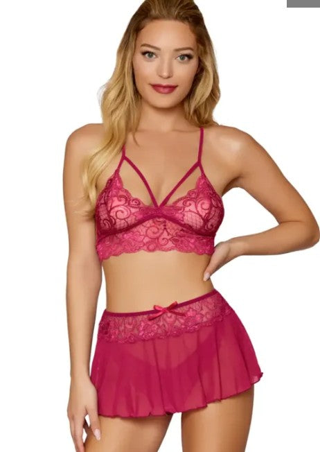 Lace Bralette w/ Mini Skirt