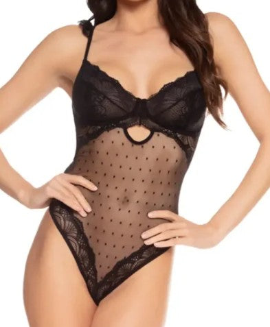 Dotted Lace & Mesh Teddy