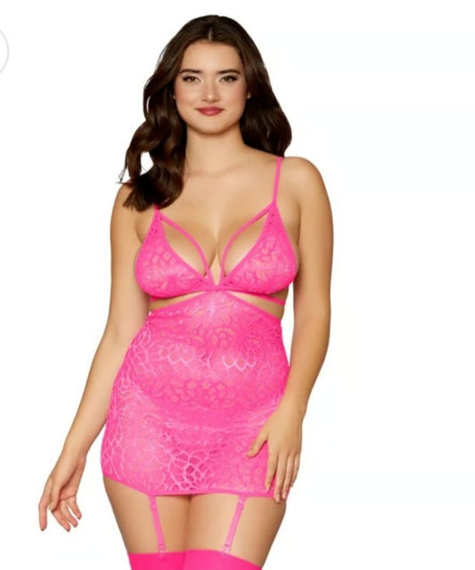 Mosaic Lace Garter Slip